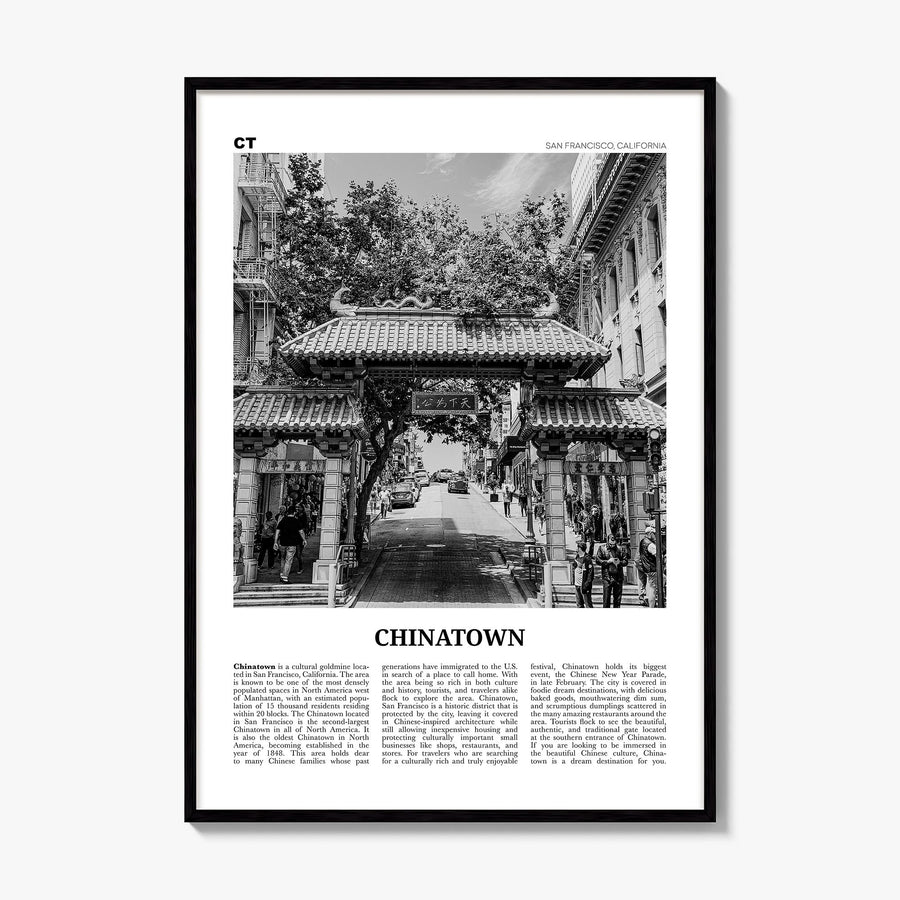 Chinatown, San Francisco Newspaper Poster, framed poster mockup