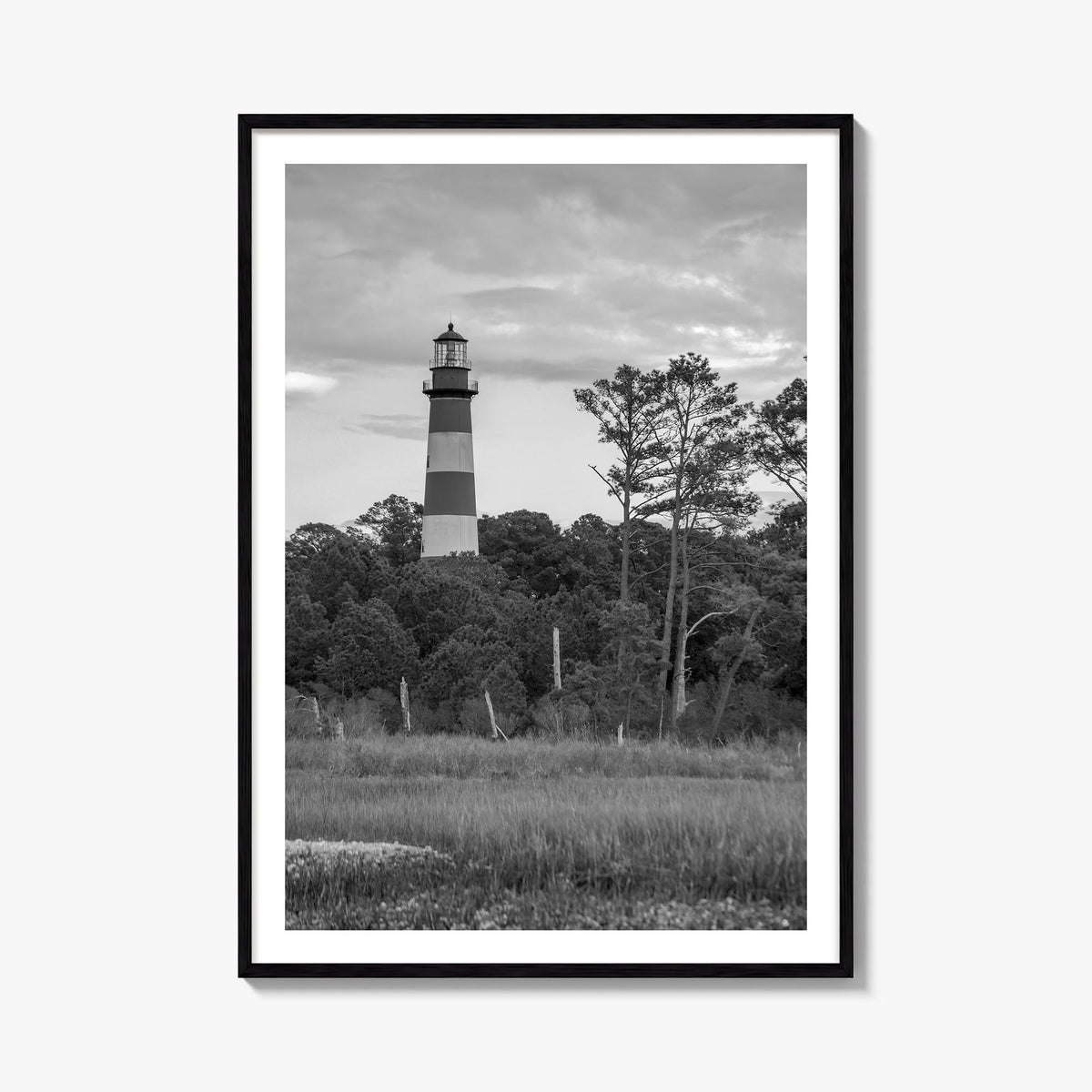 Chincoteague black & white photo poster of Virginia, USA – vertical wall art, unframed print shown in interior mockup