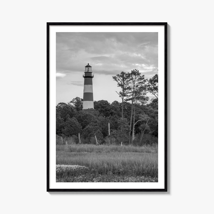 Chincoteague black & white photo poster of Virginia, USA – vertical wall art, unframed print shown in interior mockup