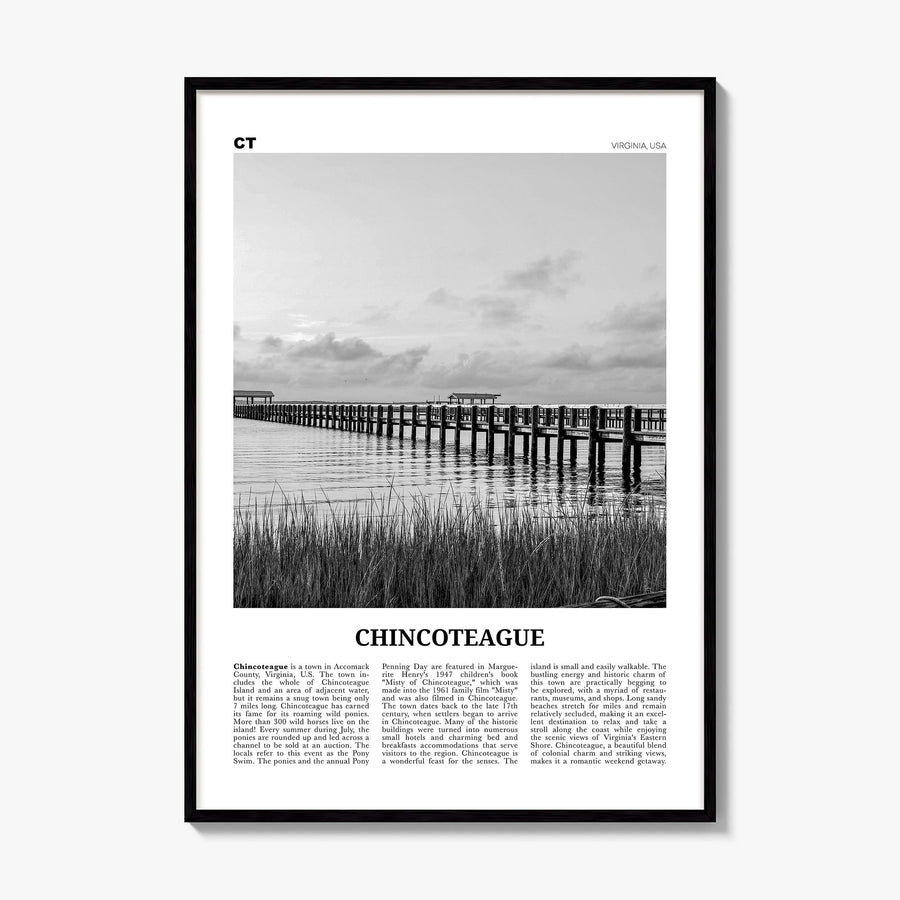 Chincoteague Newspaper Poster, framed poster mockup