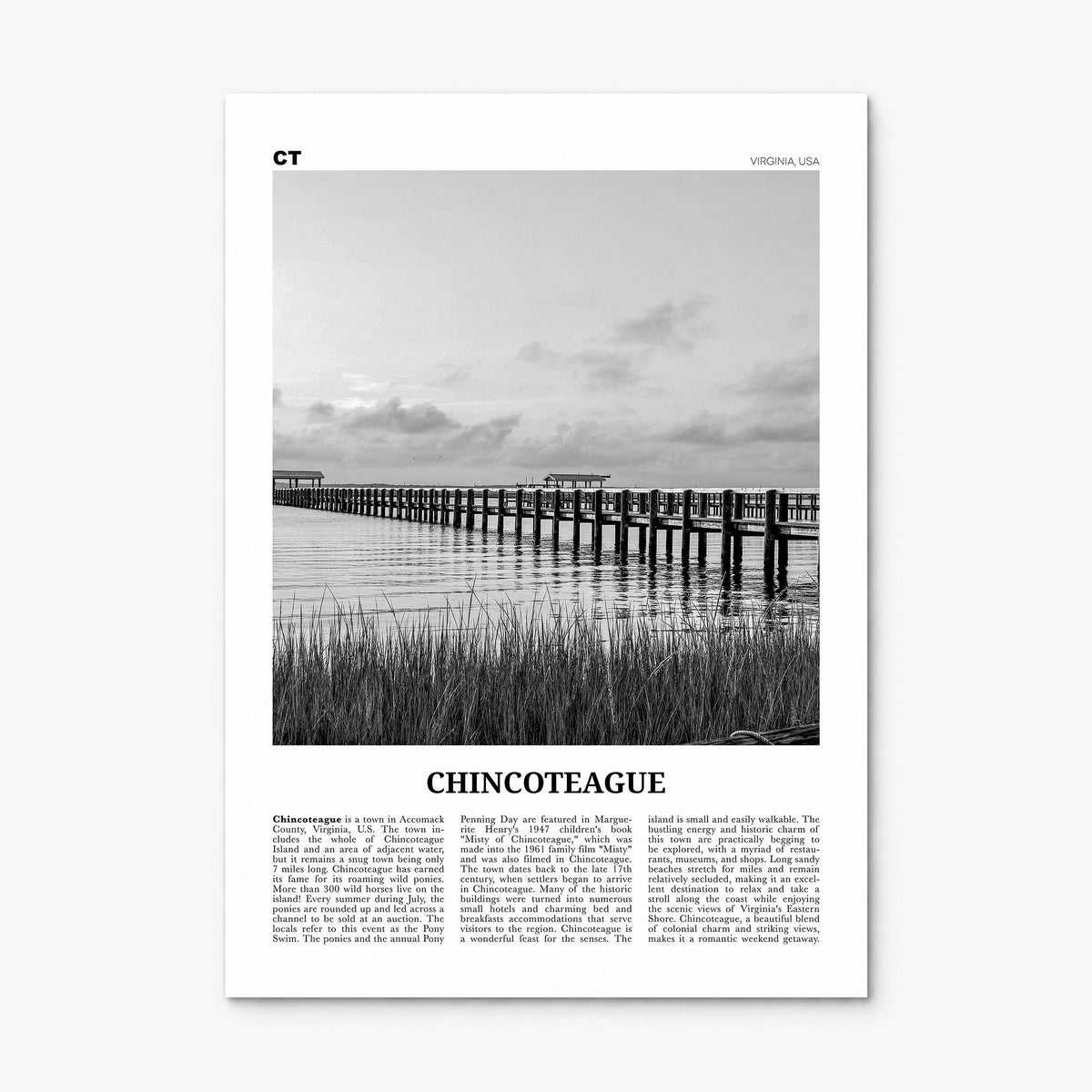 Chincoteague Newspaper Poster, print only (unframed)