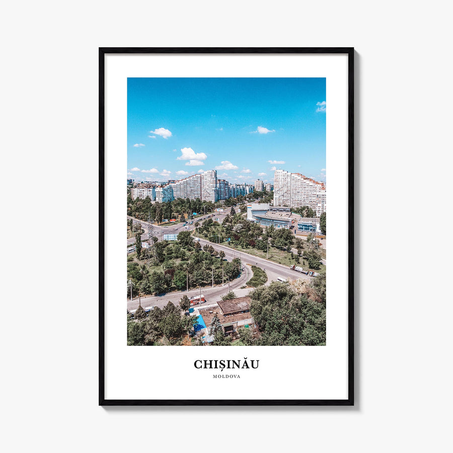 Chișinău colorful classic poster of Moldova – vertical wall art, unframed print shown in interior mockup