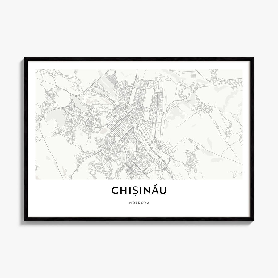 Chișinău Map Poster, framed poster mockup