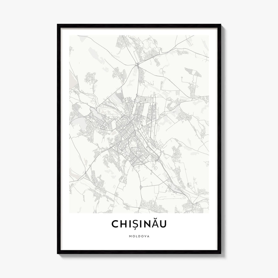 Chișinău Map Poster, framed poster mockup