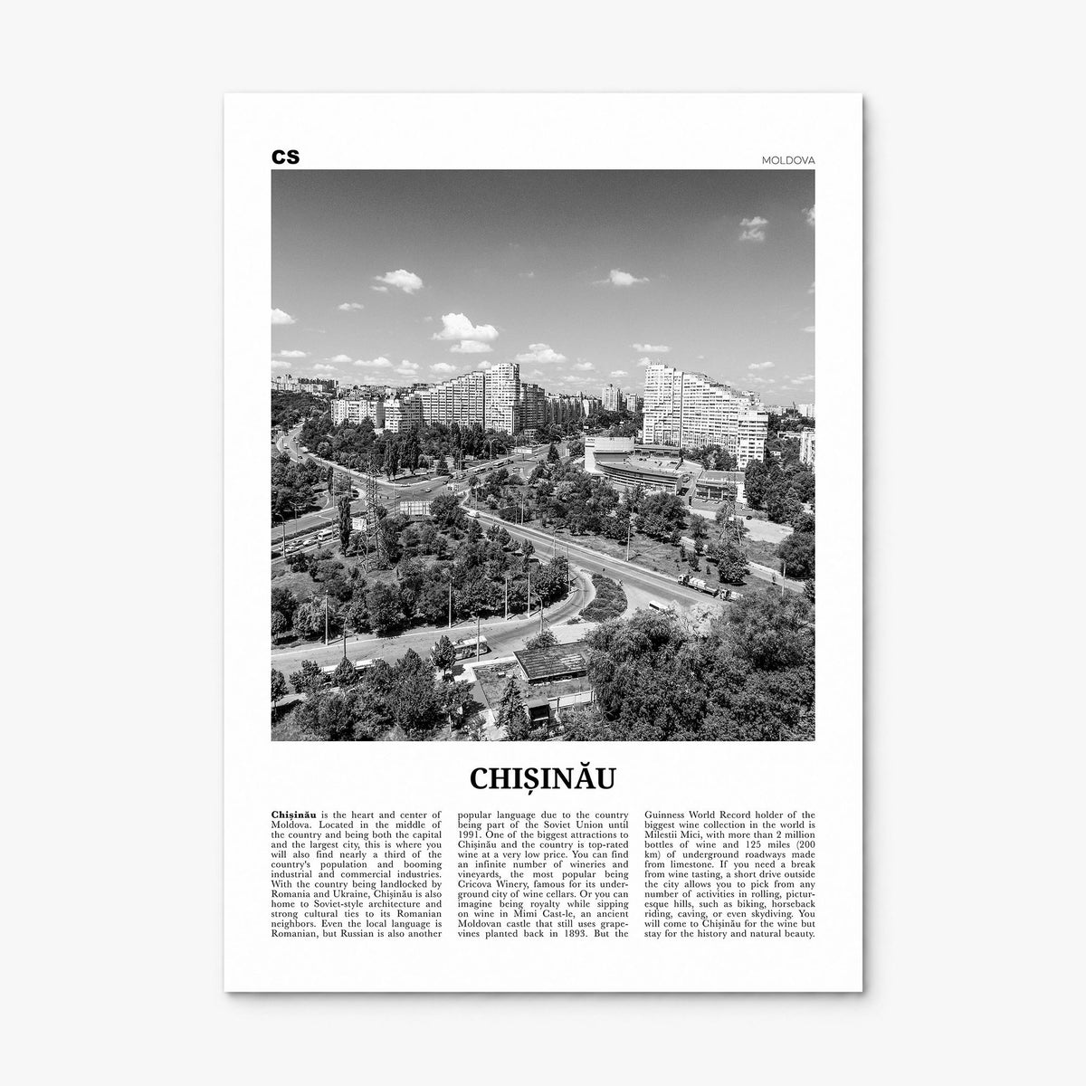 Chișinău Newspaper Poster, print only (unframed)