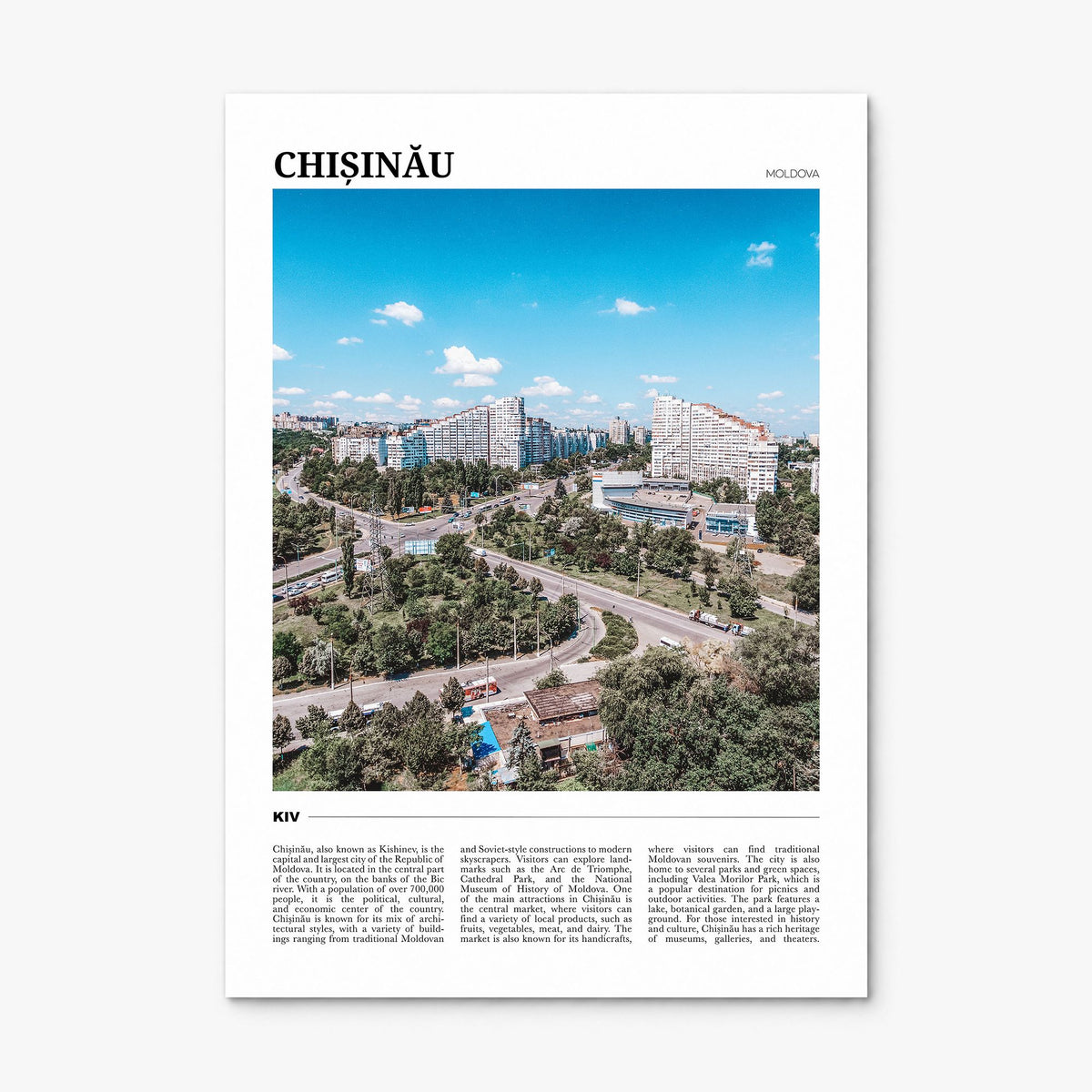 Chișinău Travel Poster, print only (unframed)