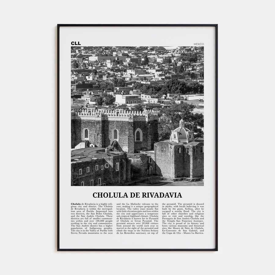 Cholula de Rivadavia Poster None / 8x12 in Nbourhood Travel B&W Poster