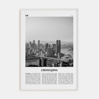 Chongqing Poster White Wood / 8x12 in Nbourhood Travel B&W Poster