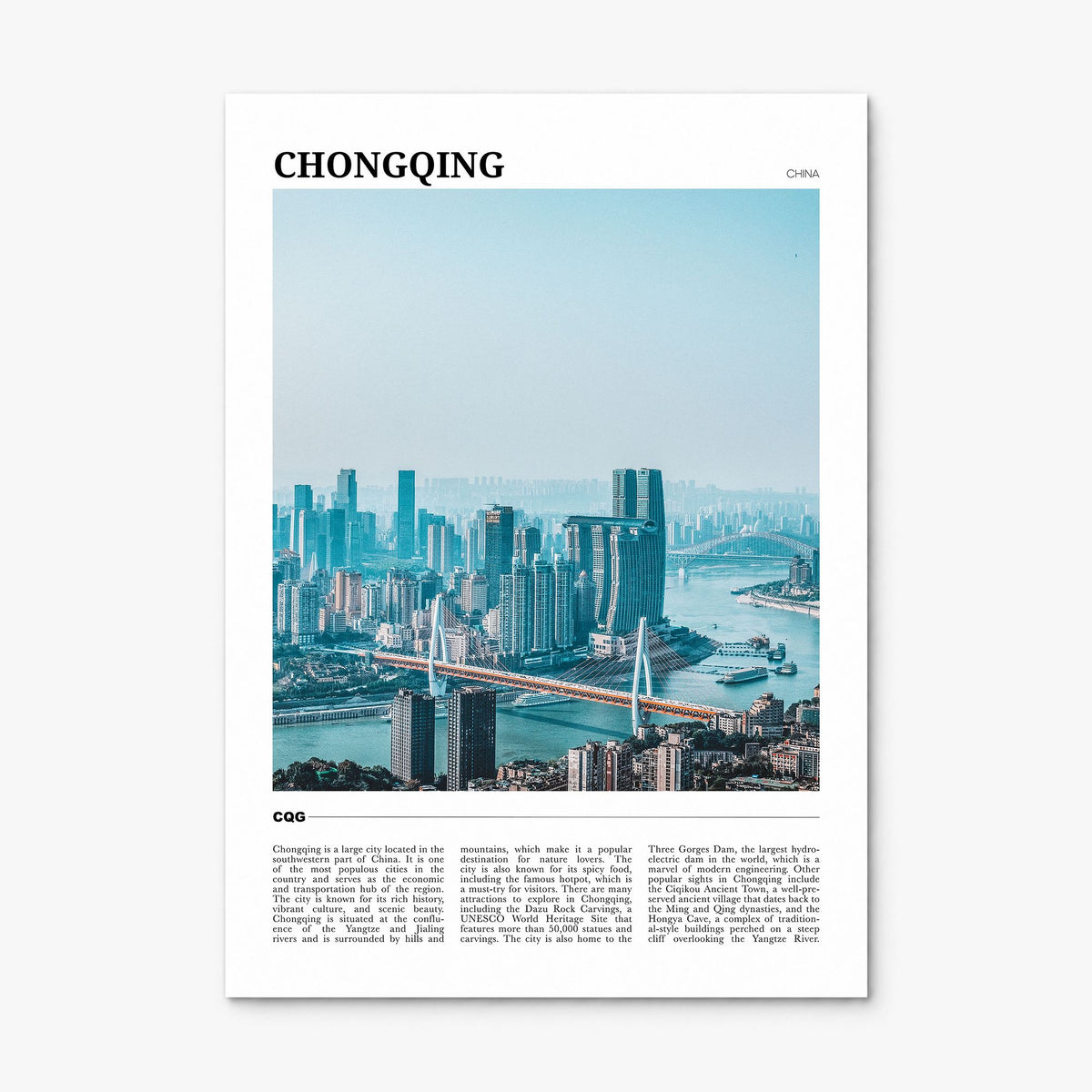 Chongqing Travel Poster, print only (unframed)