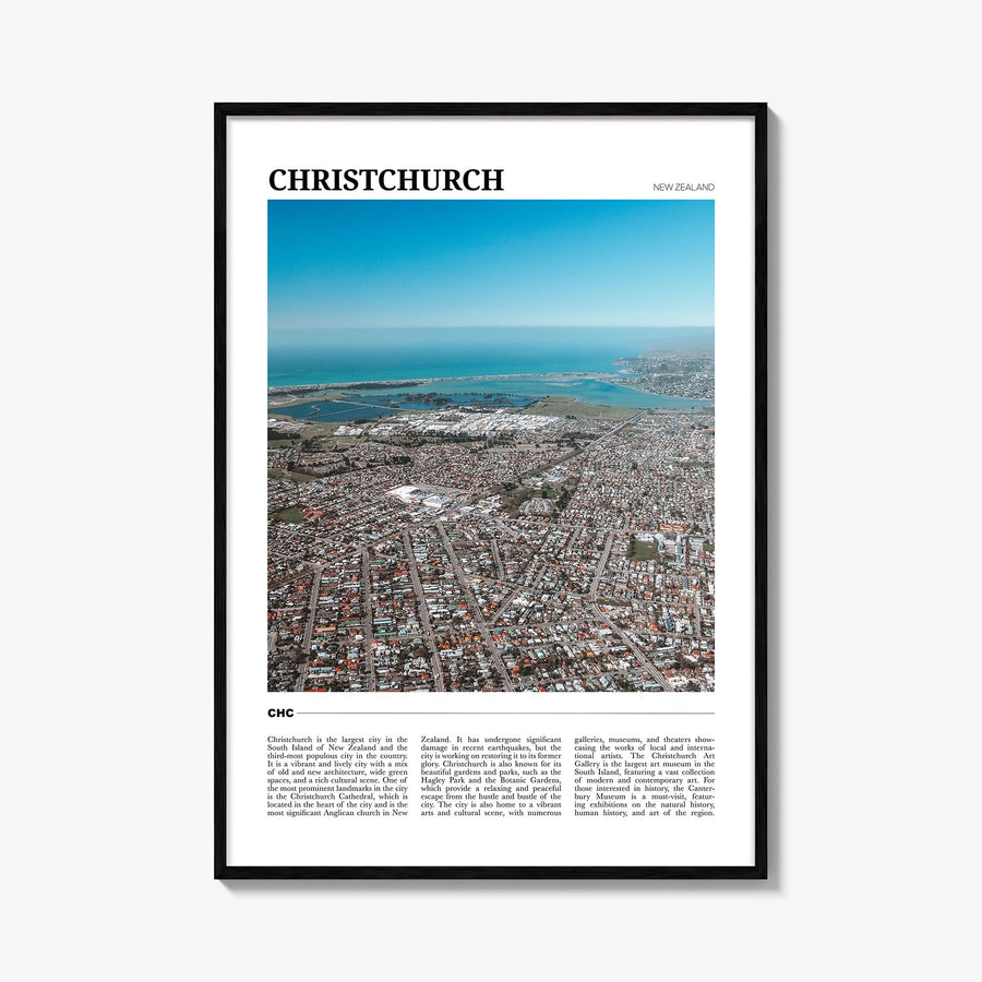 Christchurch colorful travel poster of New Zealand – vertical wall art, unframed print shown in interior mockup