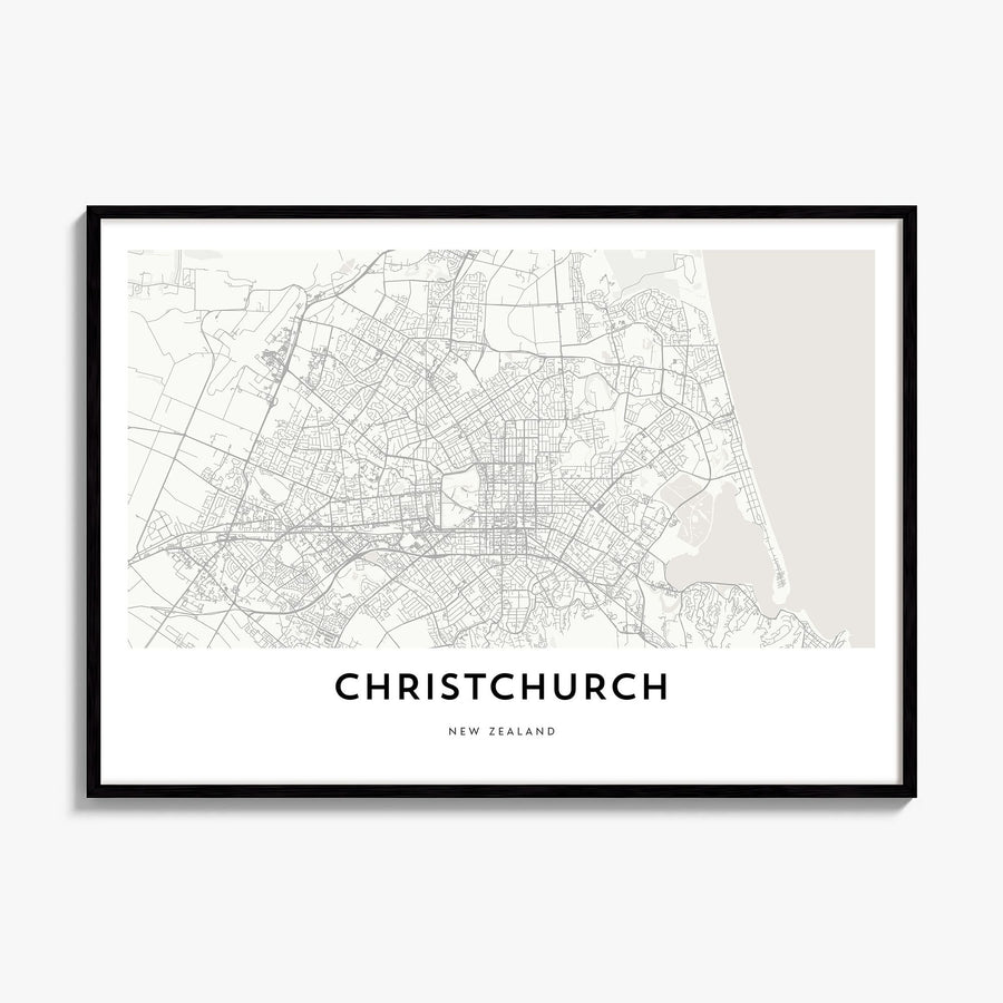 Christchurch Map Poster, framed poster mockup