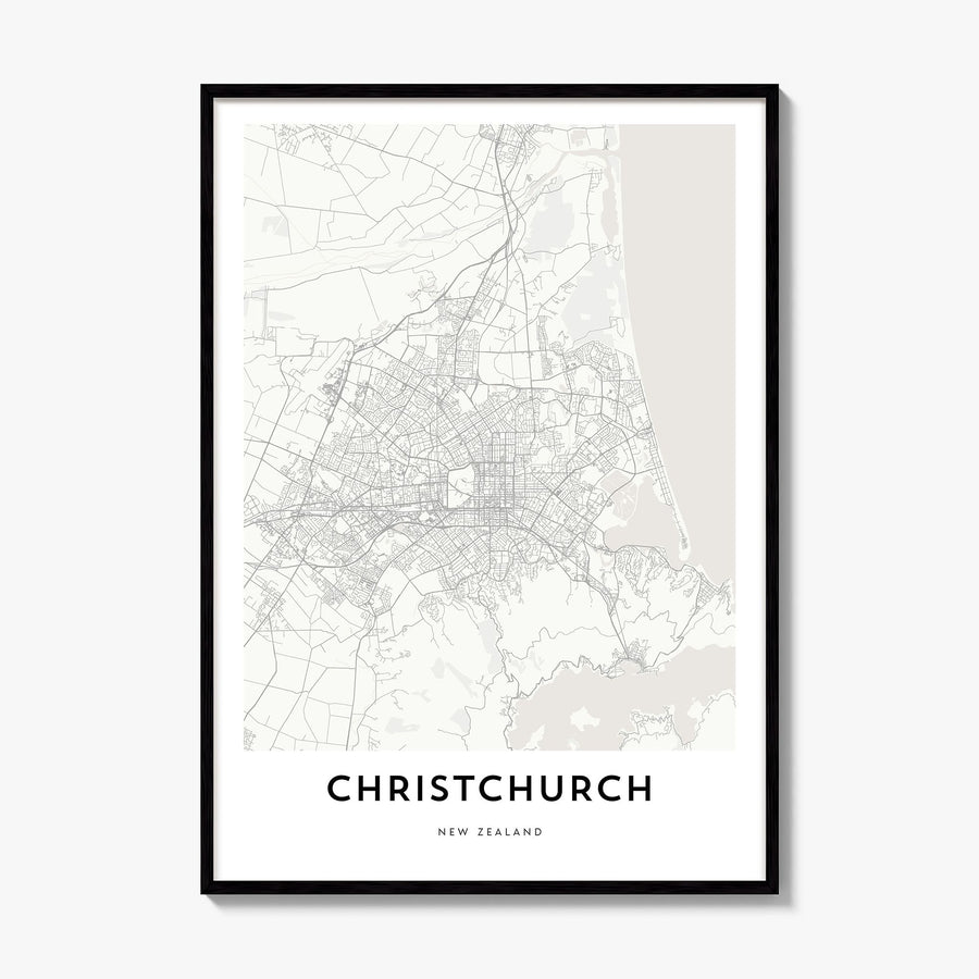 Christchurch Map Poster, framed poster mockup