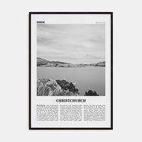 Christchurch No 1 Poster Black Wood / 8x12 in Nbourhood Travel B&W Poster