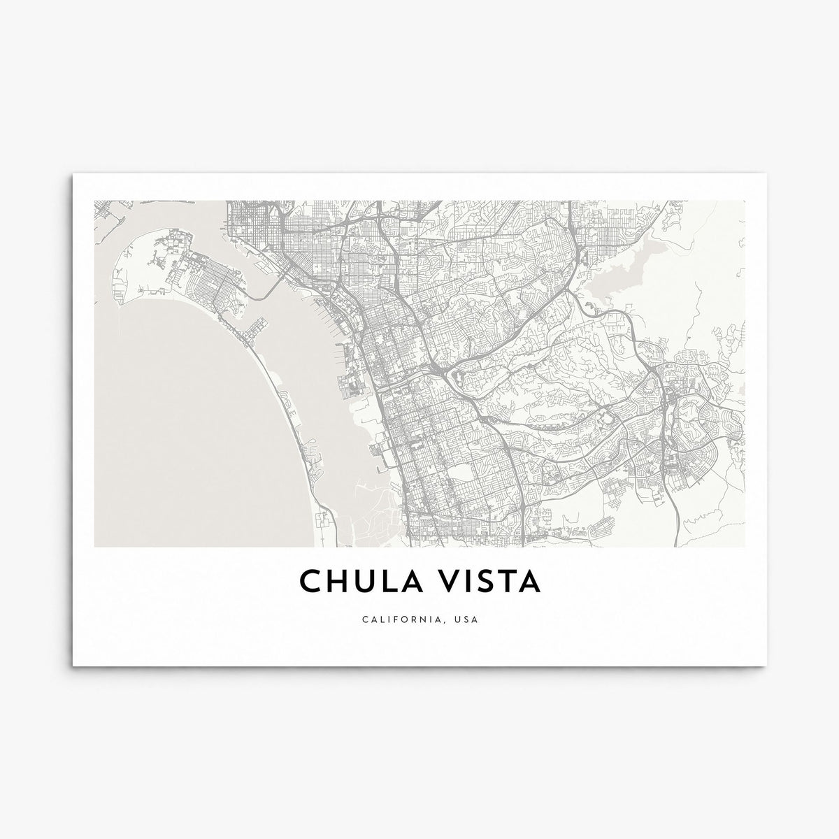 Chula Vista Map Poster, print only (unframed)
