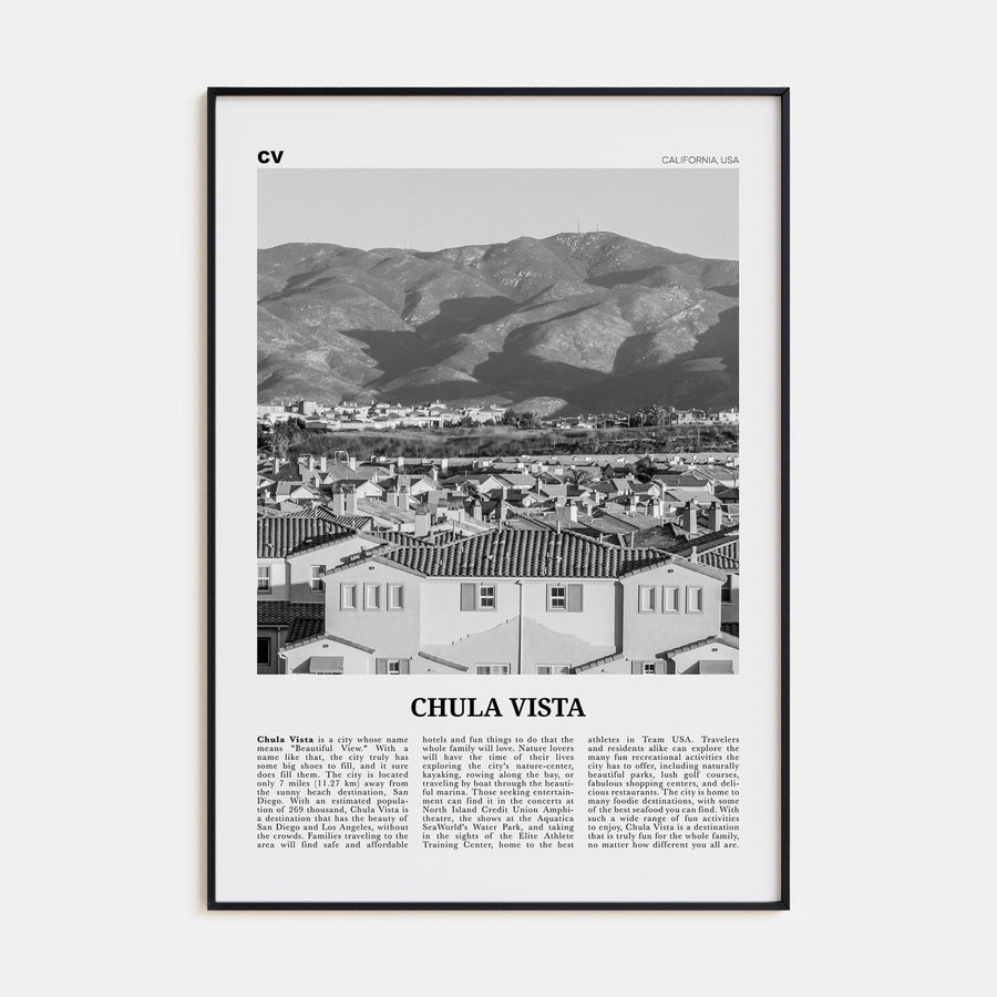 Chula Vista Poster None / 8x12 in Nbourhood Travel B&W Poster