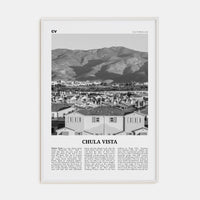 Chula Vista Poster White Wood / 8x12 in Nbourhood Travel B&W Poster