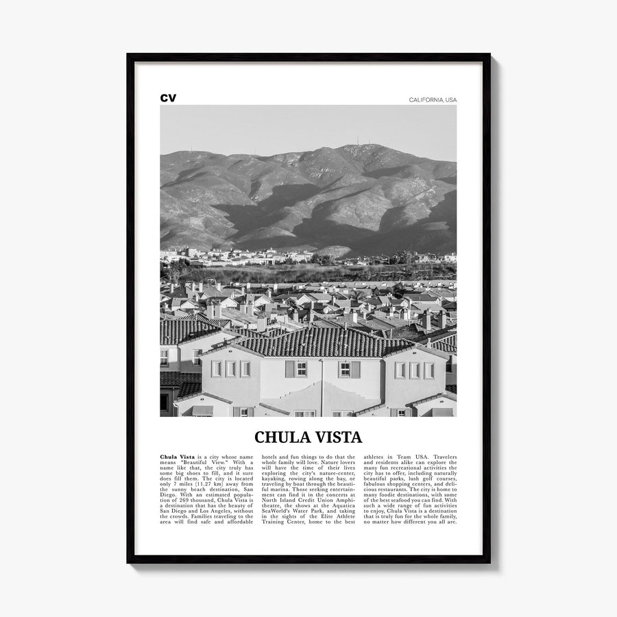 Chula Vista Newspaper Poster, framed poster mockup