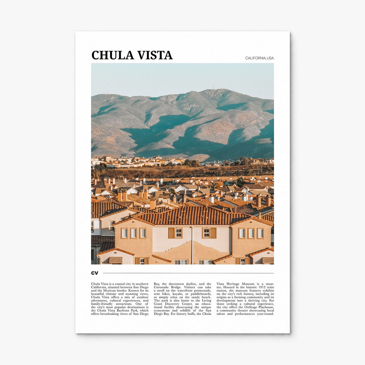 Chula Vista Travel Poster, print only (unframed)