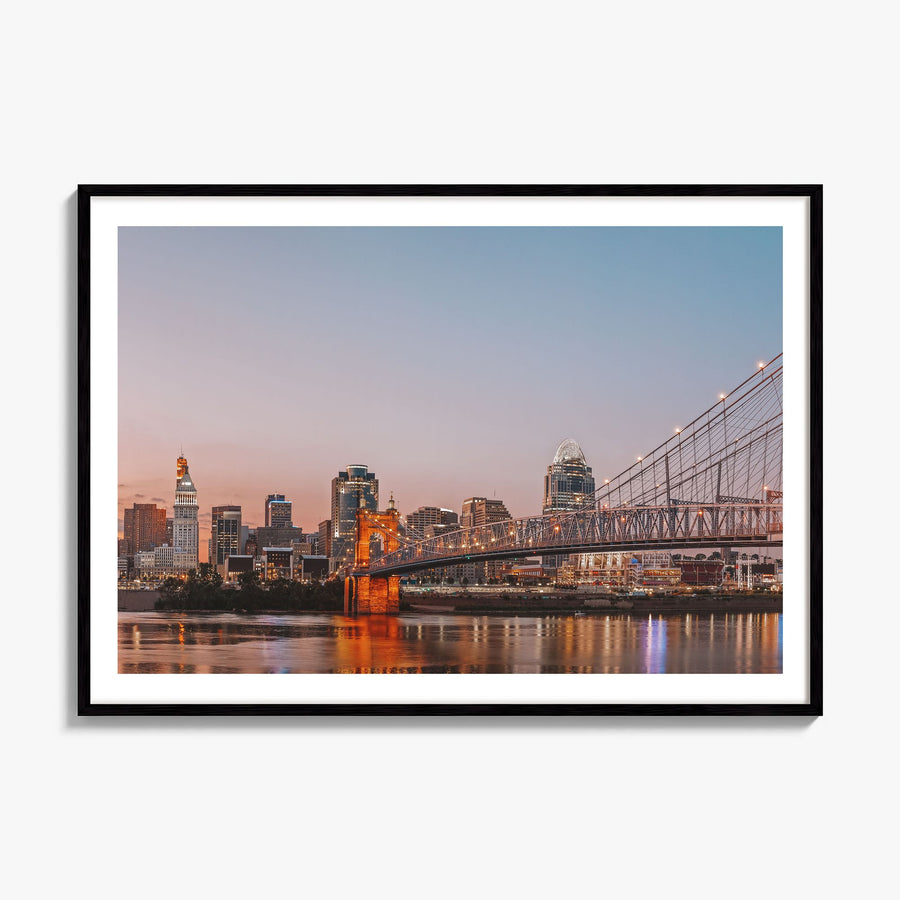Cincinnati Photo Poster, framed poster mockup, white border