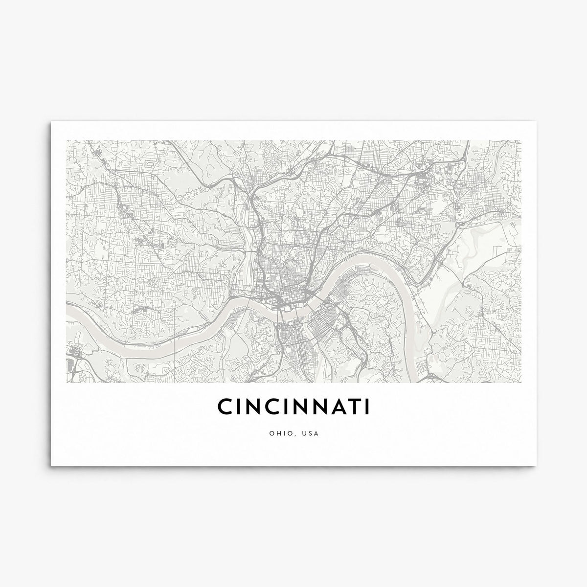 Cincinnati Map Poster, print only (unframed)