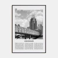 Cincinnati No 2 Poster None / 8x12 in Nbourhood Travel B&W Poster