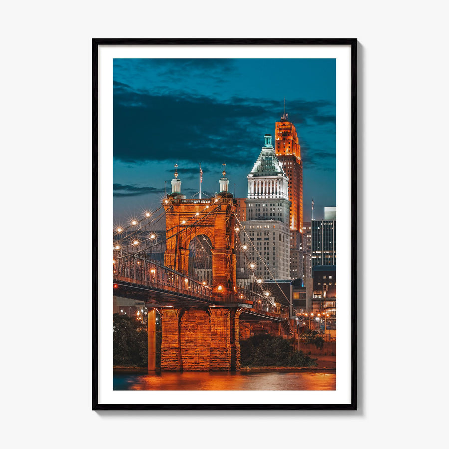 Cincinnati Photo No 2 Poster, framed poster mockup, white border