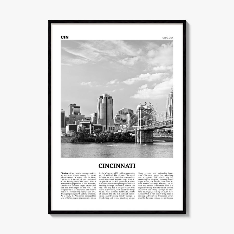 Cincinnati Newspaper No 1 Poster, framed poster mockup