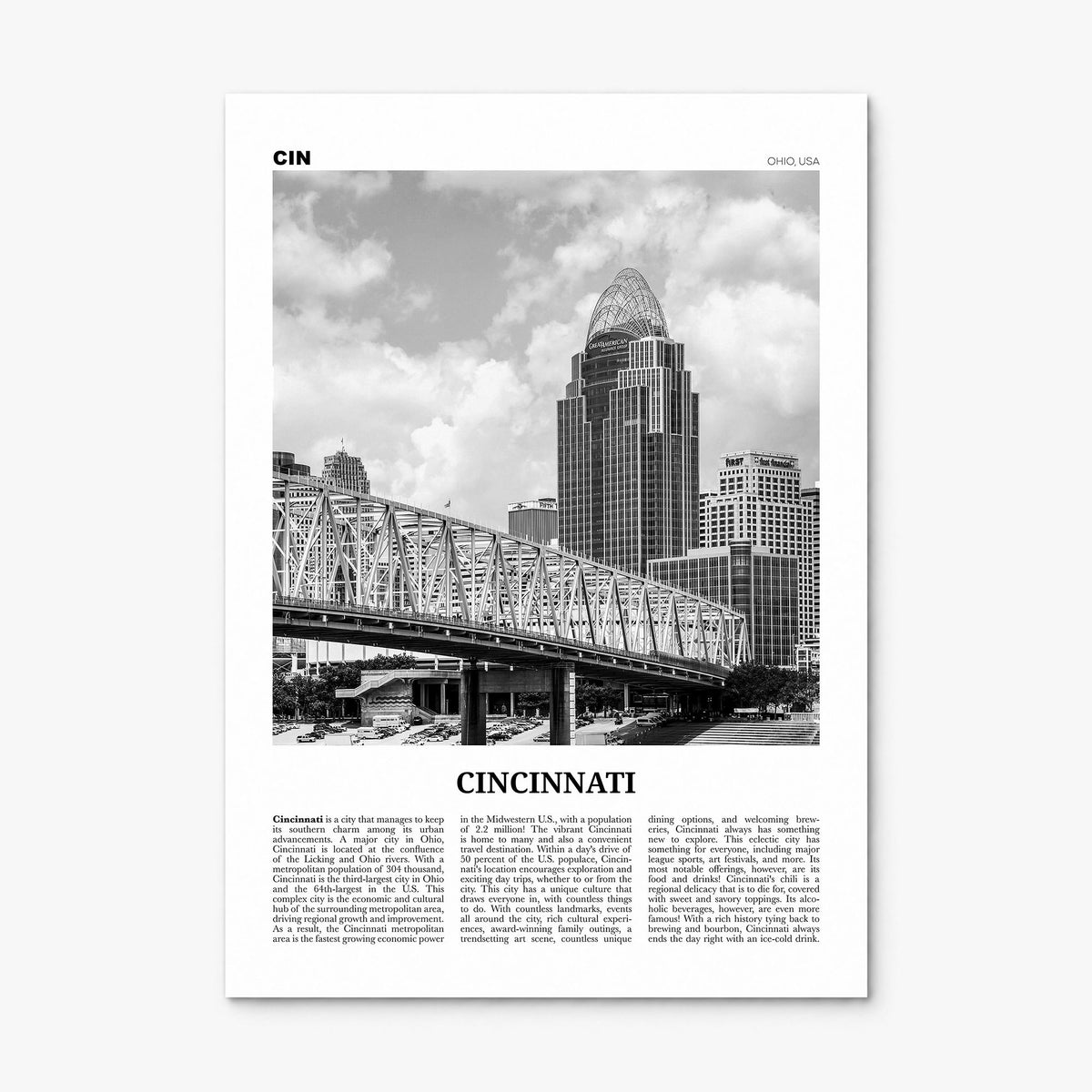 Cincinnati Newspaper No 2 Poster, print only (unframed)