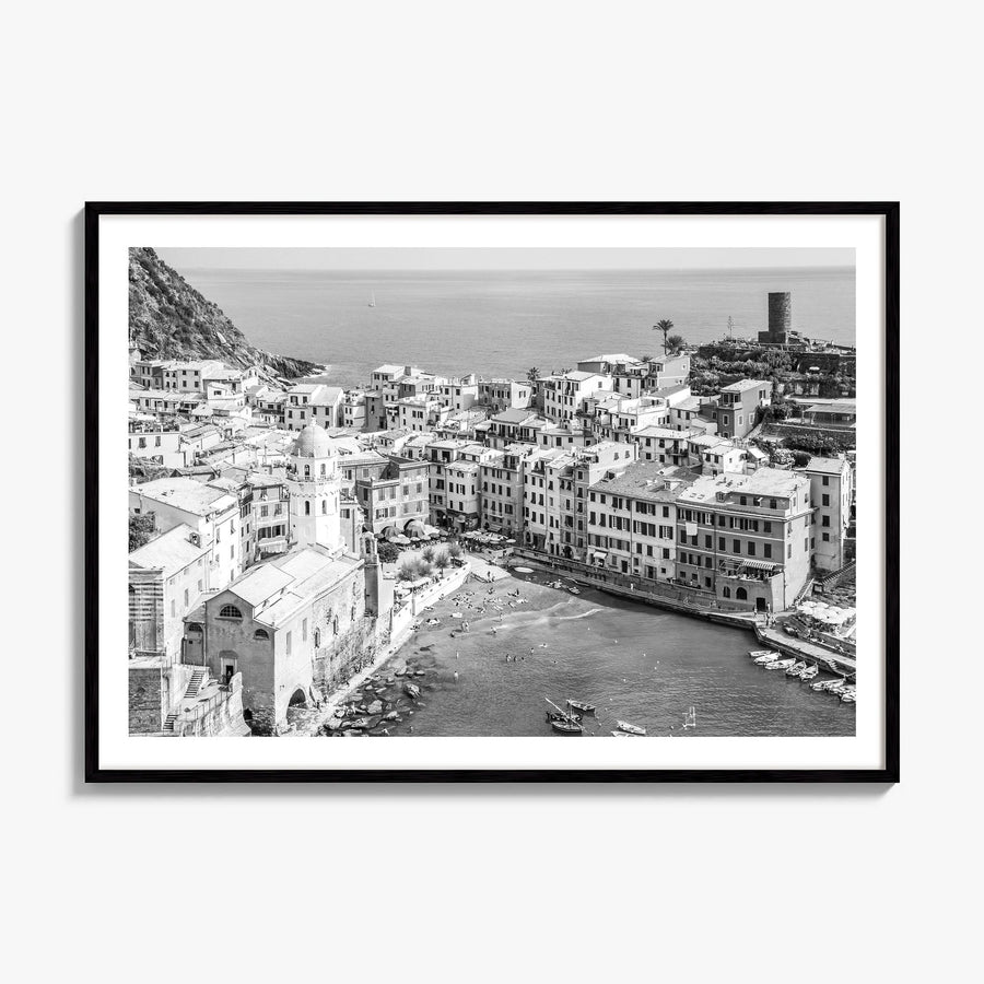 Cinque Terre Photo Poster, framed poster mockup, white border
