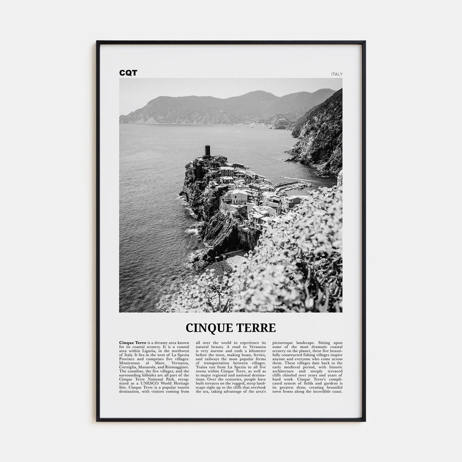 Cinque Terre No 2 Poster None / 8x12 in Nbourhood Travel B&W Poster