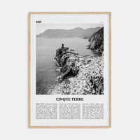 Cinque Terre No 2 Poster Natural Wood / 8x12 in Nbourhood Travel B&W Poster