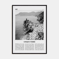 Cinque Terre No 2 Poster Black Wood / 8x12 in Nbourhood Travel B&W Poster