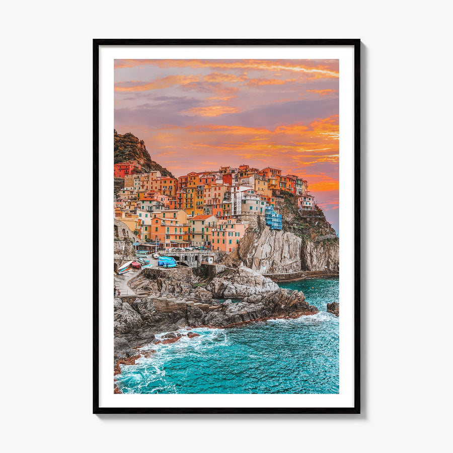 Cinque Terre Photo No 1 Poster, framed poster mockup, white border