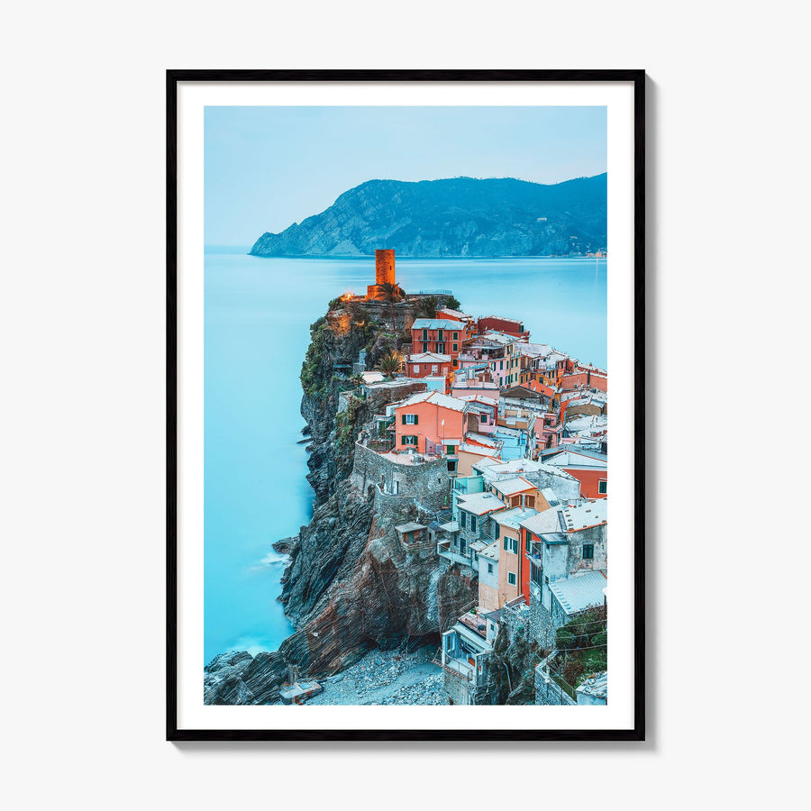 Cinque Terre Photo No 2 Poster, framed poster mockup, white border