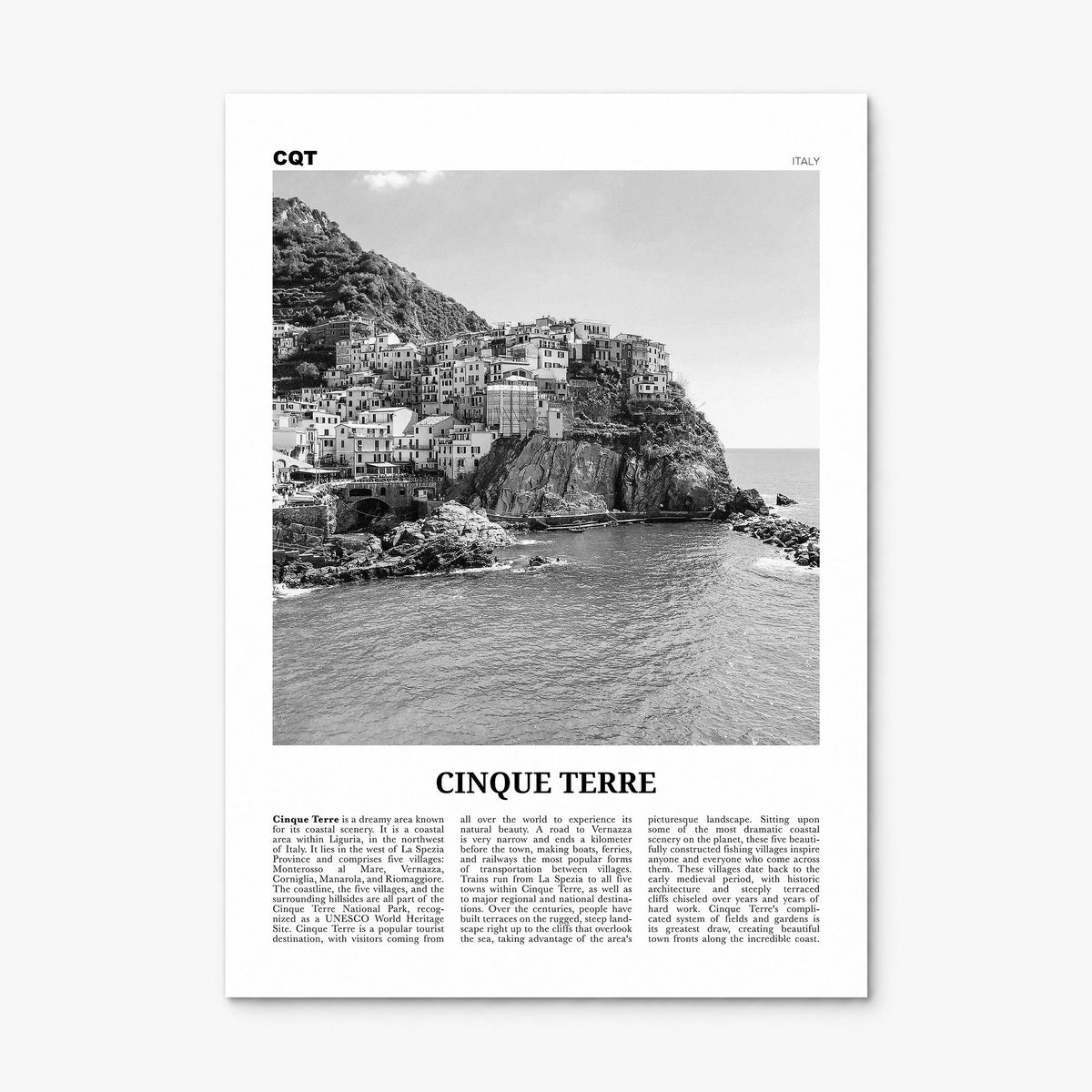 Cinque Terre Newspaper No 1 Poster, print only (unframed)