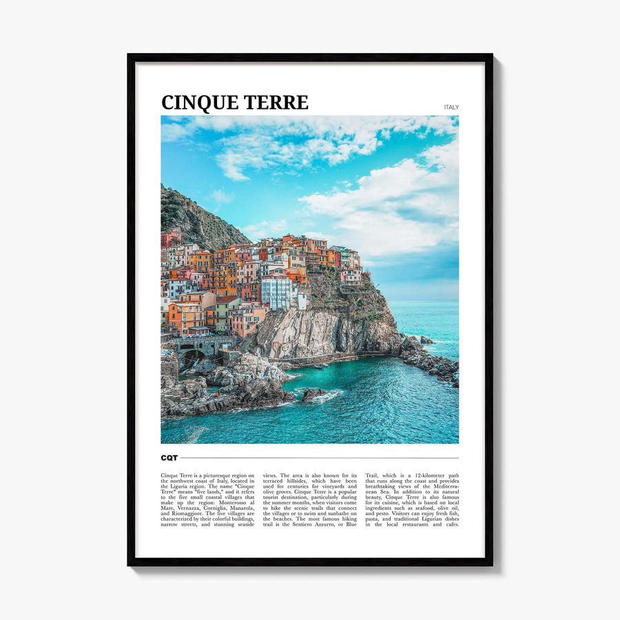 Cinque Terre Travel Poster, framed poster mockup