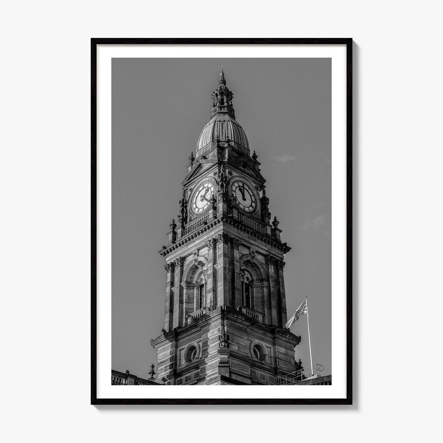 City Clock Pillar Photo No 1 Poster, framed poster mockup, white border