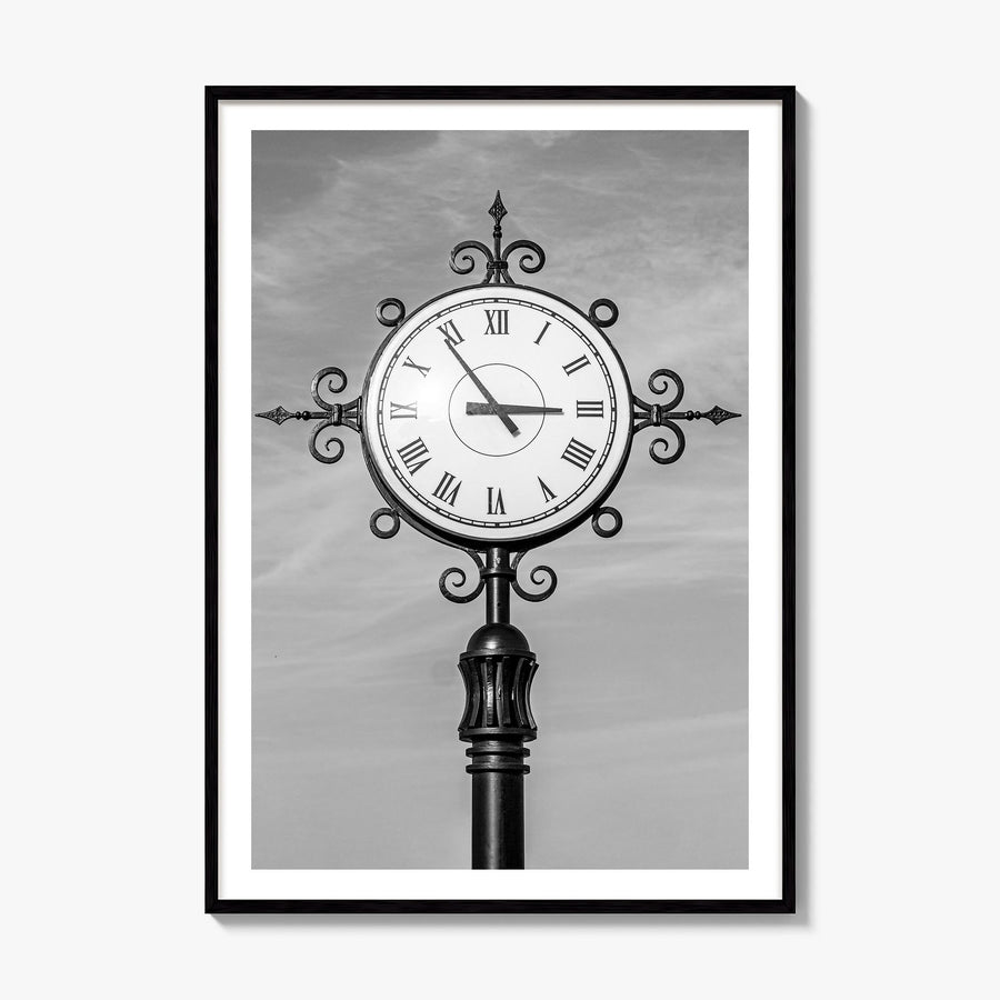 City Clock Pillar Photo No 2 Poster, framed poster mockup, white border