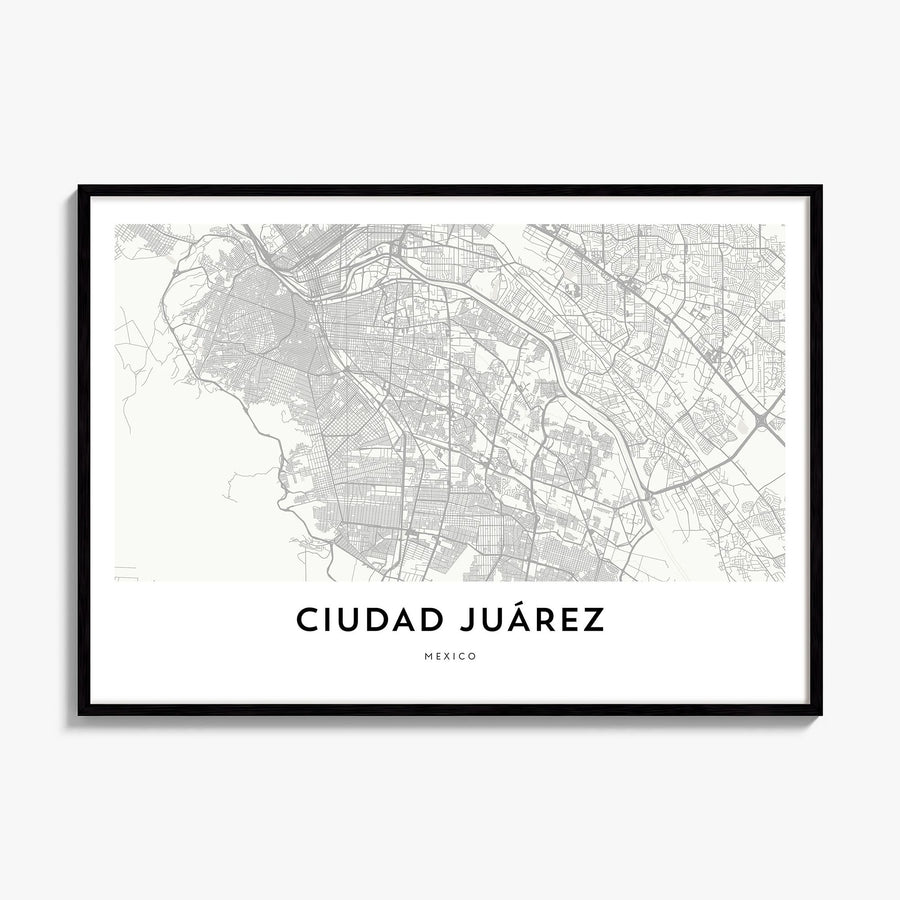 Ciudad Juárez Map Poster, framed poster mockup