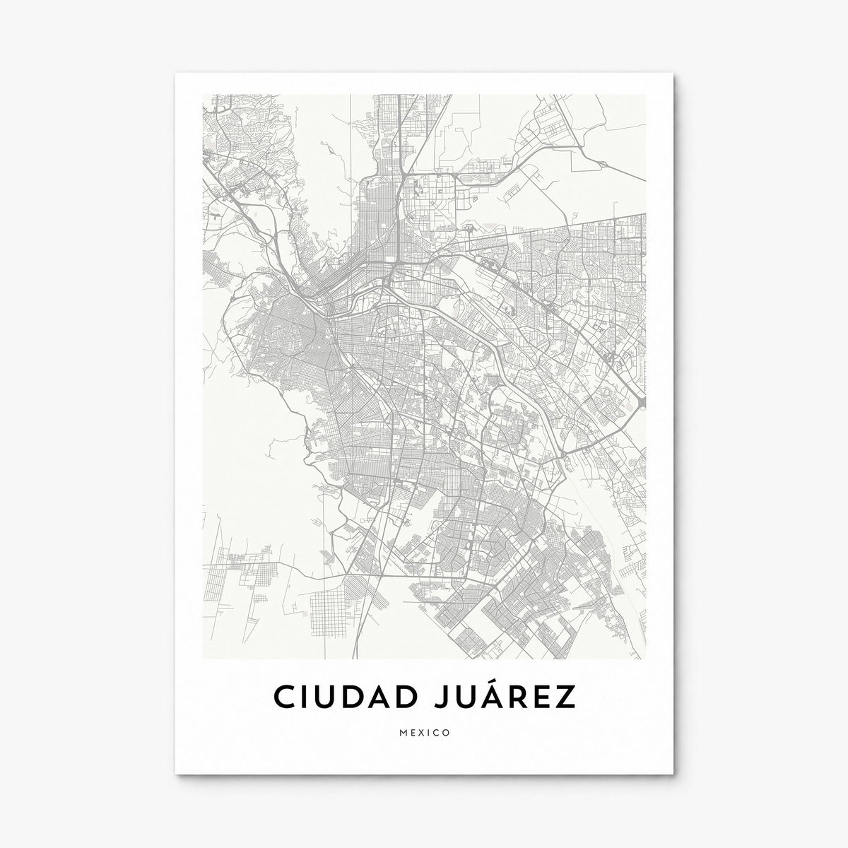 Ciudad Juárez Map Poster, print only (unframed)