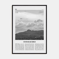 Ciudad Juárez Poster Black Wood / 8x12 in Nbourhood Travel B&W Poster