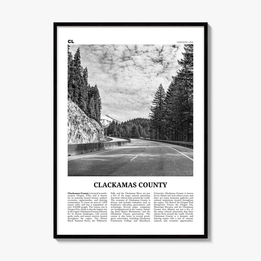 Clackamas County Newspaper Poster, framed poster mockup