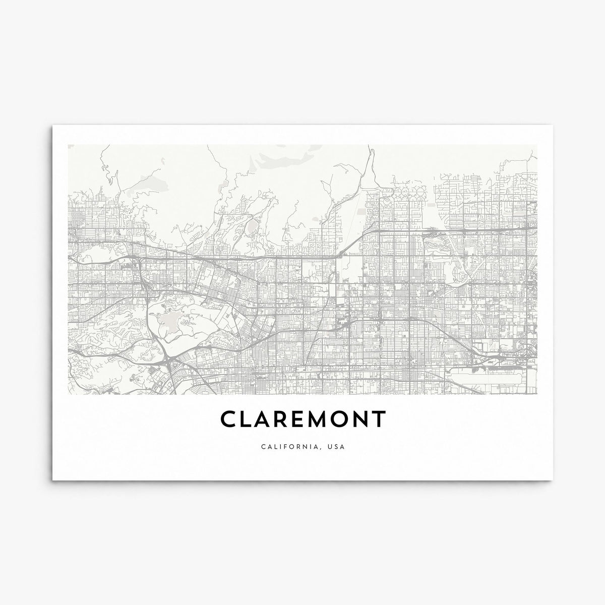 Claremont Map Poster, print only (unframed)