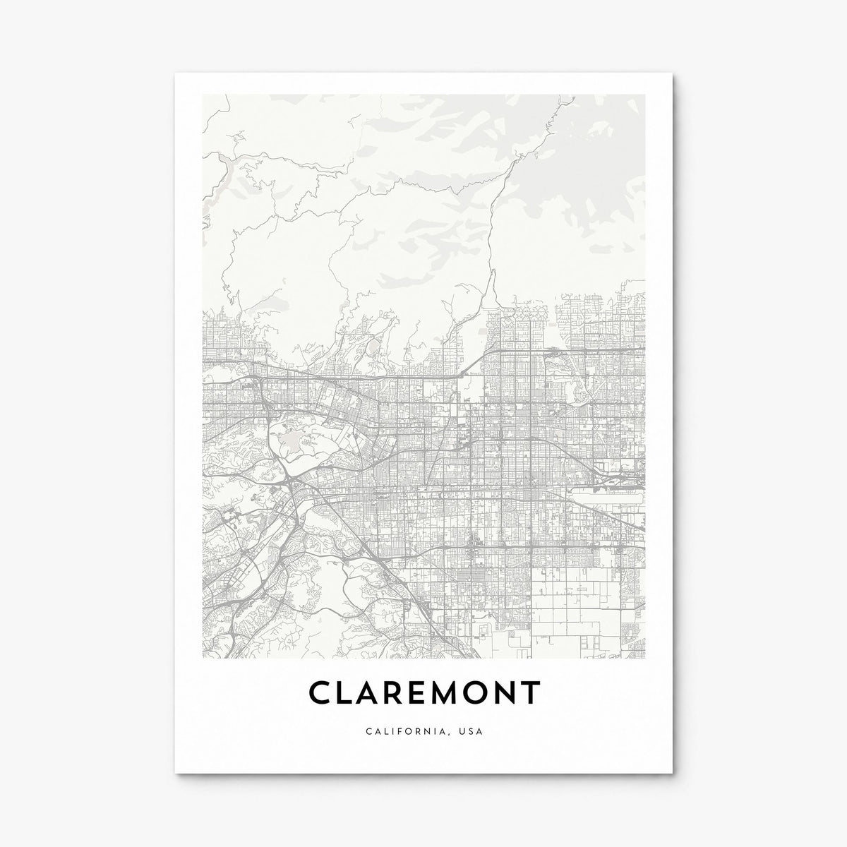 Claremont Map Poster, print only (unframed)