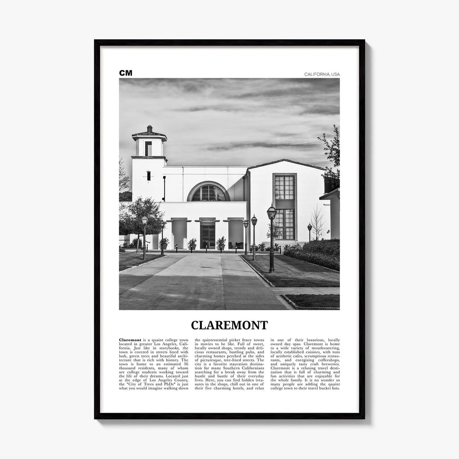 Claremont Newspaper Poster, framed poster mockup