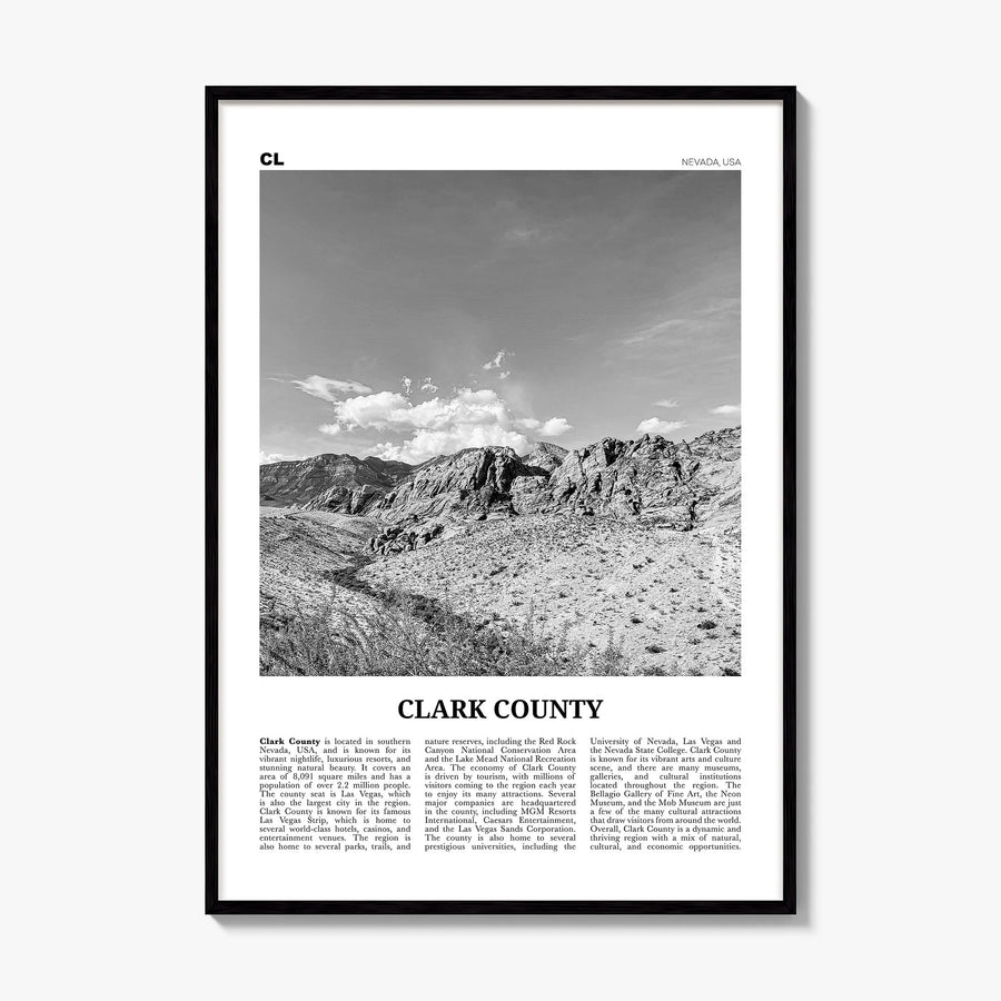 Clark County Newspaper Poster, framed poster mockup