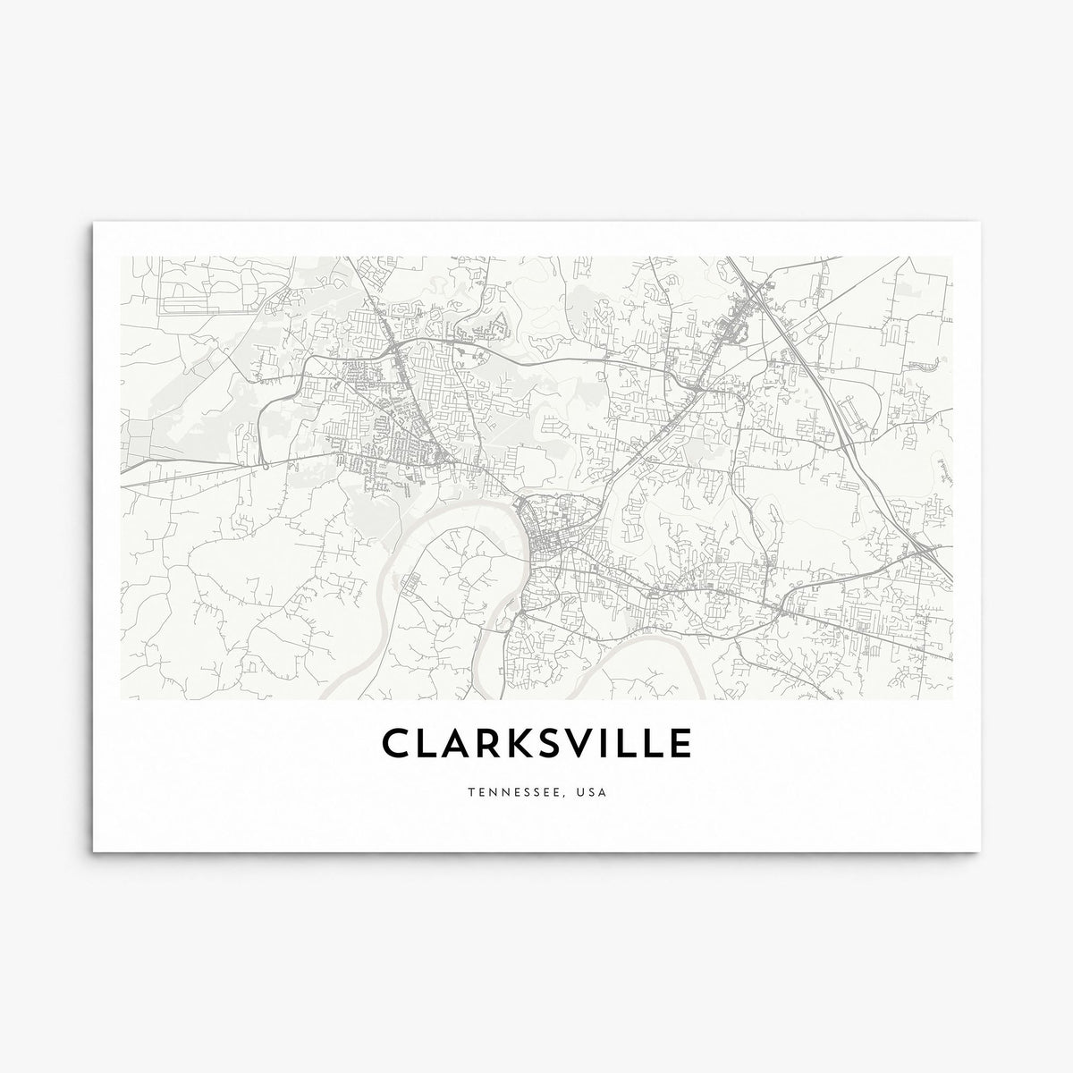 Clarksville Map Poster, print only (unframed)