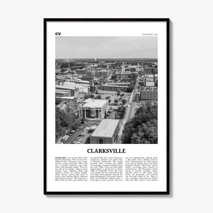Clarksville Newspaper Poster, framed poster mockup
