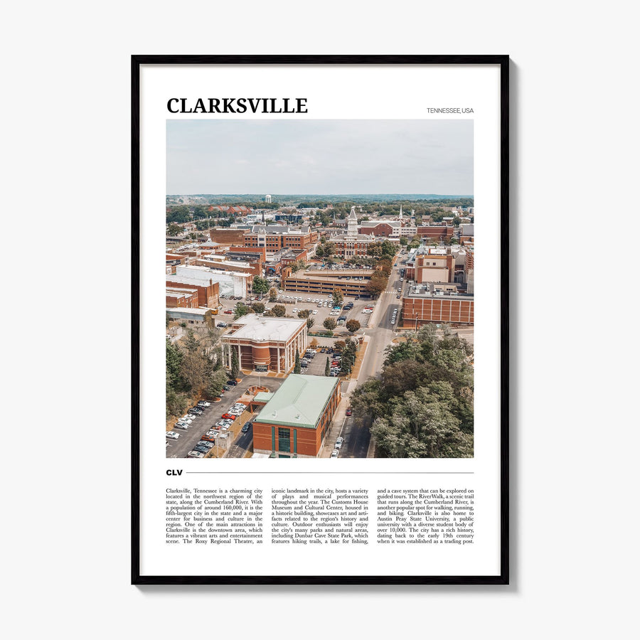 Clarksville Travel Poster, framed poster mockup