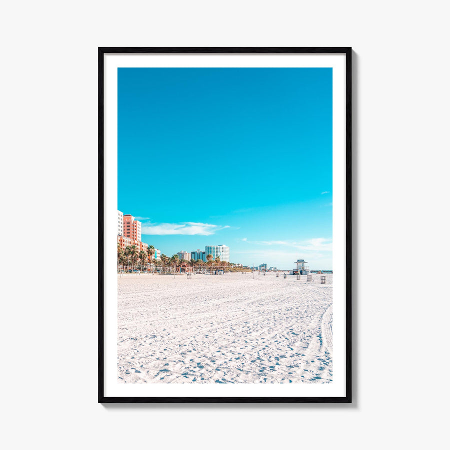 Clearwater no. 1 colorful photo poster of Florida, USA – vertical wall art, unframed print shown in interior mockup
